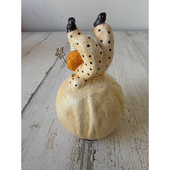 Nicole Sayre Midwest Cannon pumpkin clown Halloween jack-o'-lantern glitter figu - Picture 2 of 8